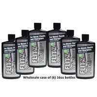 Flitz LQ04506 Wholesale case (6-pack 16 oz. Bottles) Green Metal, Plastic, Fiberglass Polish Liquid with (6-pack) Microfiber Cloth